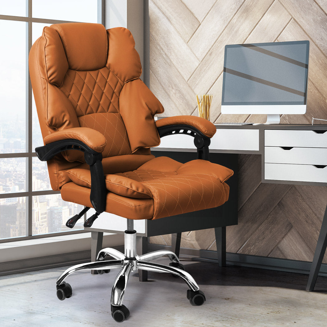 Levede Gaming Chair Office Computer Brown No Footrest-2018816904789102599