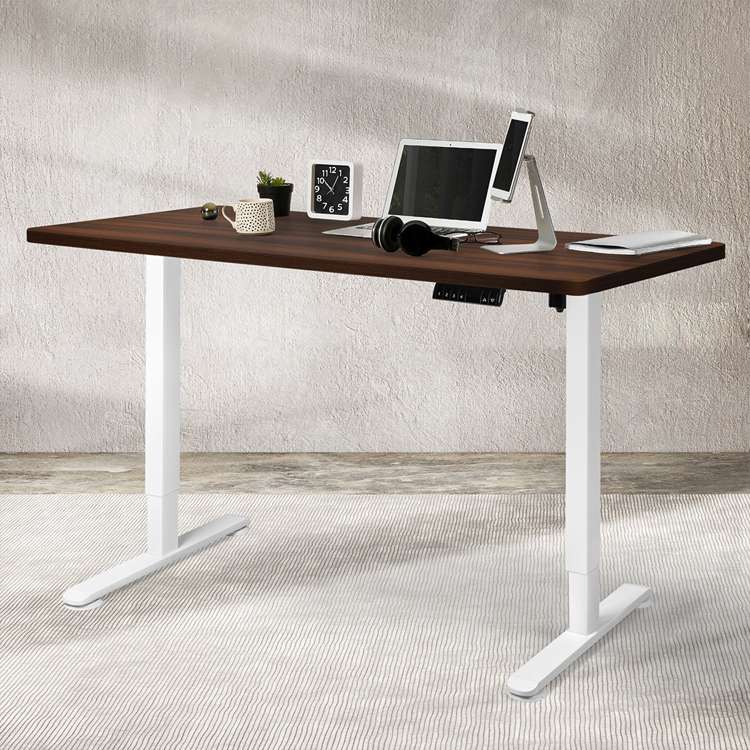 Levede Motorised Standing Desk Adjustable 140cm Walnut 1000x 1MM-2018816933339729927