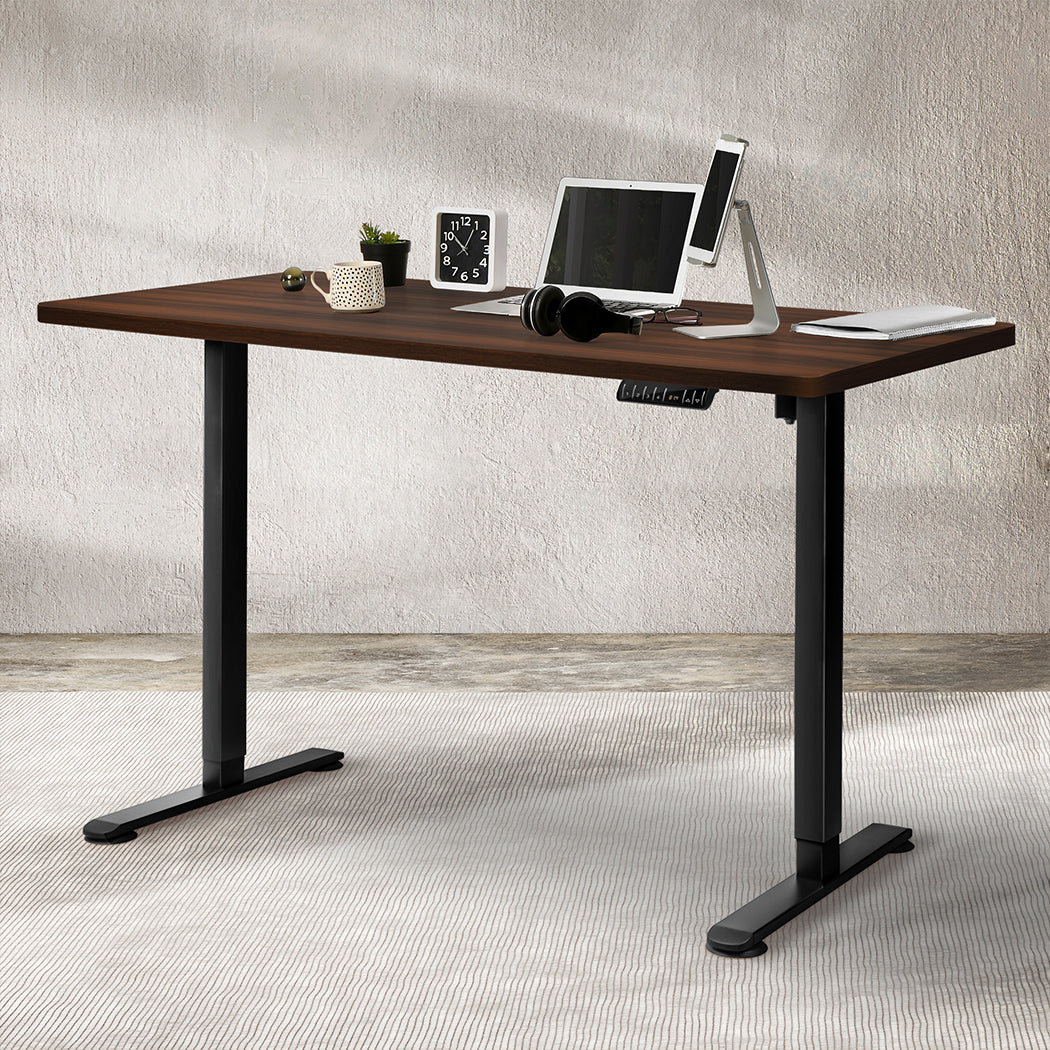 Levede Motorised Standing Desk Adjustable 140cm Walnut 1000x 1MM-2018816933159374855
