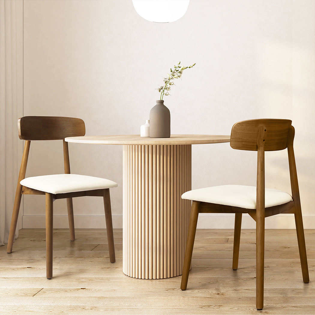 Levede 2x Dining Chairs Kitchen Chair Walnut-2006733277817344007