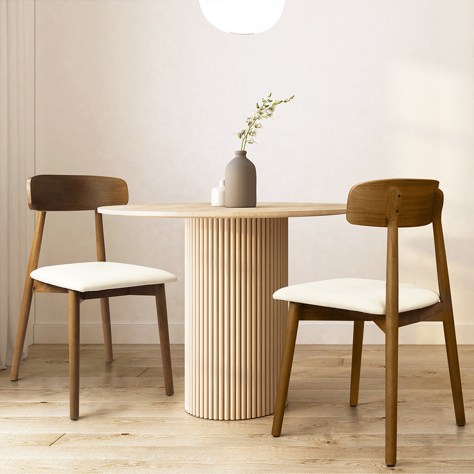 Levede 2x Dining Chairs Kitchen Chair Walnut-2006733277817344007