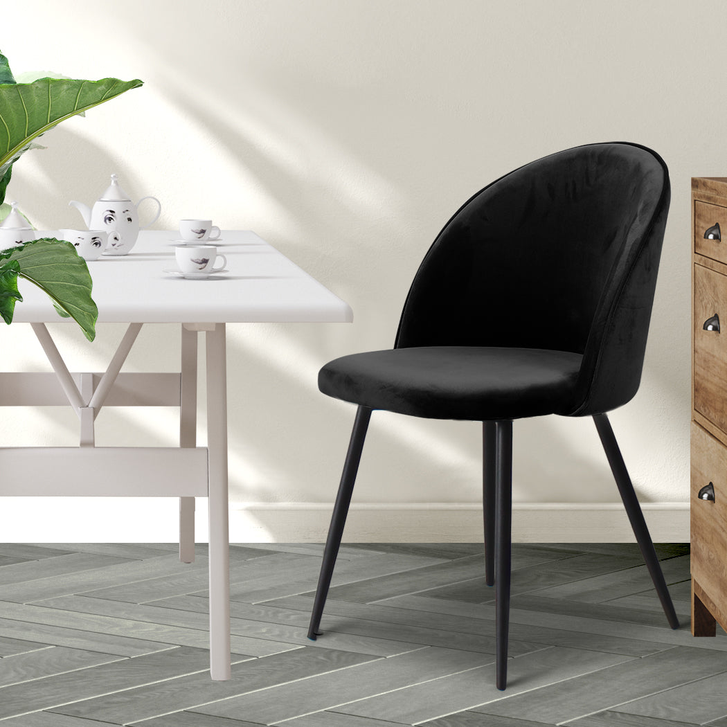 Levede 2x Dining Chairs Kitchen Cafe Black-2006733258255110151