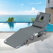 Levede Foldable Beach Lounge Chairs with Face Hole Grey-2018816828482129927