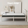 Giselle Single Mattress and Artiss Bed Frame Set White Solid Pine with 16cm Mattress