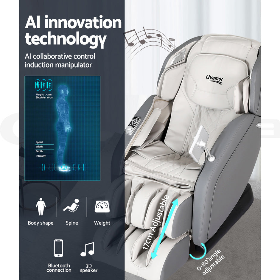 Livemor 4D Massage Chair Electric Recliner Home Massager Gary