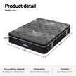 Giselle Bedding Double Mattress 35cm Euro Top with Graphene Cooling Comfort Medium Firm