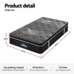 Giselle Bedding Single Mattress 35cm Euro Top with Graphene Cooling Comfort Medium Firm