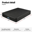 Giselle Bedding King Mattress 34cm Euro Top with 5-Zone Pocket Spring Support Black