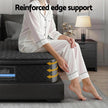 Giselle Bedding King Mattress 34cm Euro Top with 5-Zone Pocket Spring Support Black