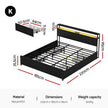Artiss Metal Bed Frame King Size Storage Headboard Charge Station LED 4 Drawers