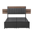 Artiss Metal Bed Frame Double Size with 2-Tier Hidden Storage with Charging Station