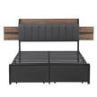 Artiss Metal Bed Frame Queen Size with 2-Tier Hidden Storage with Charging Station