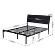 Artiss Bed Frame Queen Size LED Metal Bed Base with Charging Station LAN