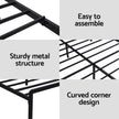 Artiss Bed Frame Queen Size LED Metal Bed Base with Charging Station LAN