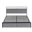 Artiss Metal Bed Frame King Size LED Charging Station 2 Drawers
