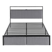 Artiss Metal Bed Frame Queen Size LED Charging Station 2 Drawers