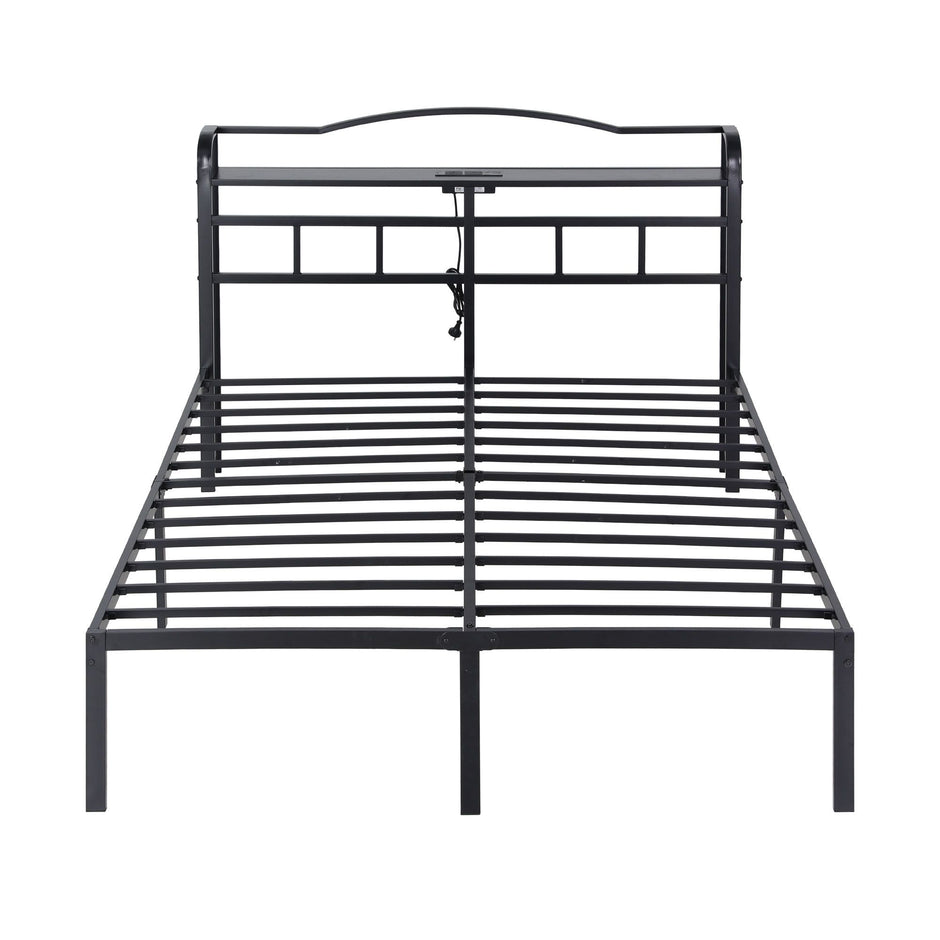 Artiss Bed Frame Double Size with Charging Station WAVE