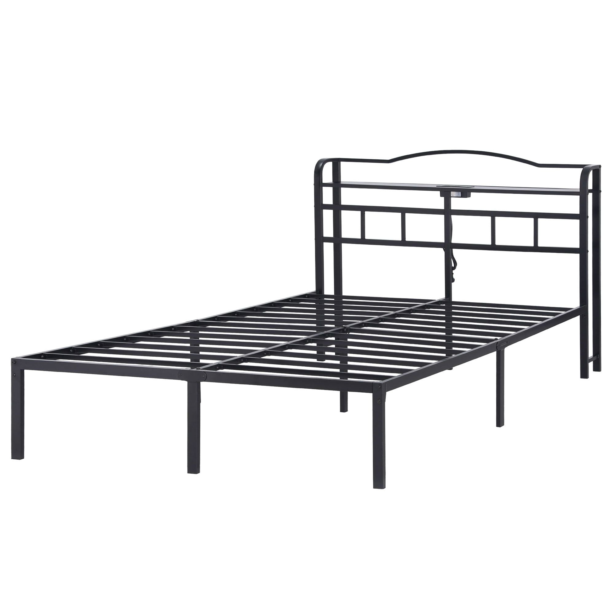 Artiss Bed Frame Queen Size with Charging Station WAVE