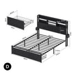 Artiss Bed Frame Double with Charging Station Storage Organizer Drawers LED ZAC
