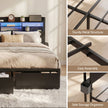 Artiss Bed Frame King with Charging Station Storage Organizer Drawers LED ZAC