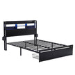 Artiss Bed Frame Queen with Charging Station Storage Organizer Drawers LED ZAC