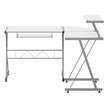Artiss Computer Desk L-Shape Keyboard Tray Shelf White