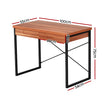 Artiss Computer Desk Drawer Storage Walnut 100CM