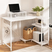 Artiss Computer Desk L-Shape Home Office Study Table Open Shelves White 100CM