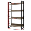 Artiss Bookshelf 4 Tiers - NOE Black and Oak