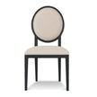 CDC8012-LJ Light Beige Fabric Dining Chair - Black Frame (Set of 2)