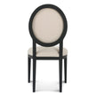 CDC8012-LJ Light Beige Fabric Dining Chair - Black Frame (Set of 2)