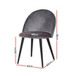 Artiss Dining Chairs Set of 4 Velvet Solid Curved Dark Grey