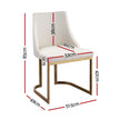 Artiss Dining Chairs Set of 4 Linen Fabric Frame Beige