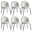 Artiss Dining Chairs Set of 6 Sherpa Boucle White