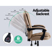 Artiss Massage Office Chair Executive Computer Gaming Chairs Brown PU Leather Espresso