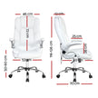 Artiss 8 Point Massage Office Chair PU Leather White