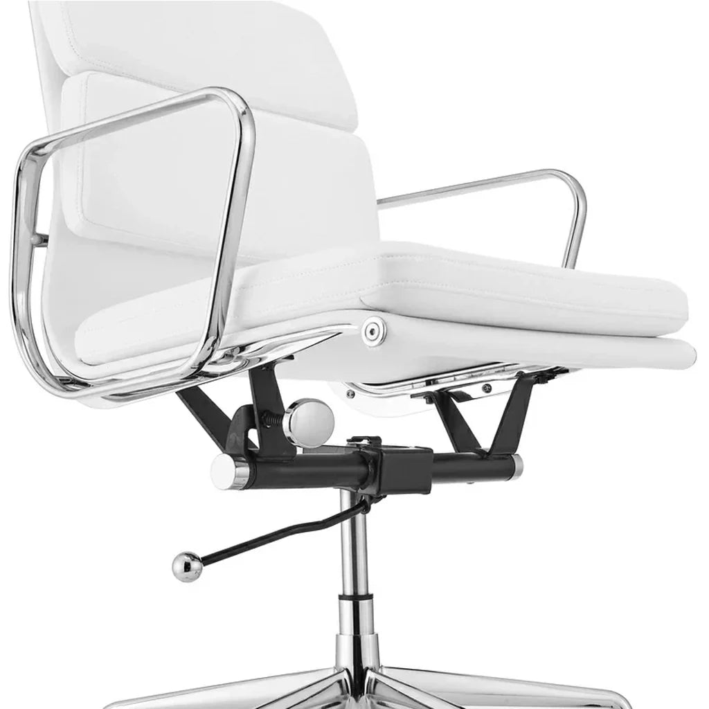 COC103W Low Back Office Chair - White Leather