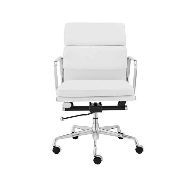 COC103W Low Back Office Chair - White Leather