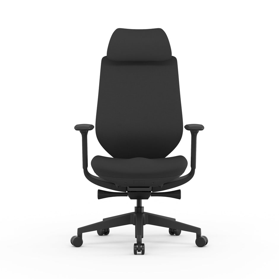 COC12625-AV Mesh Office Chair - Full Black with Headrest