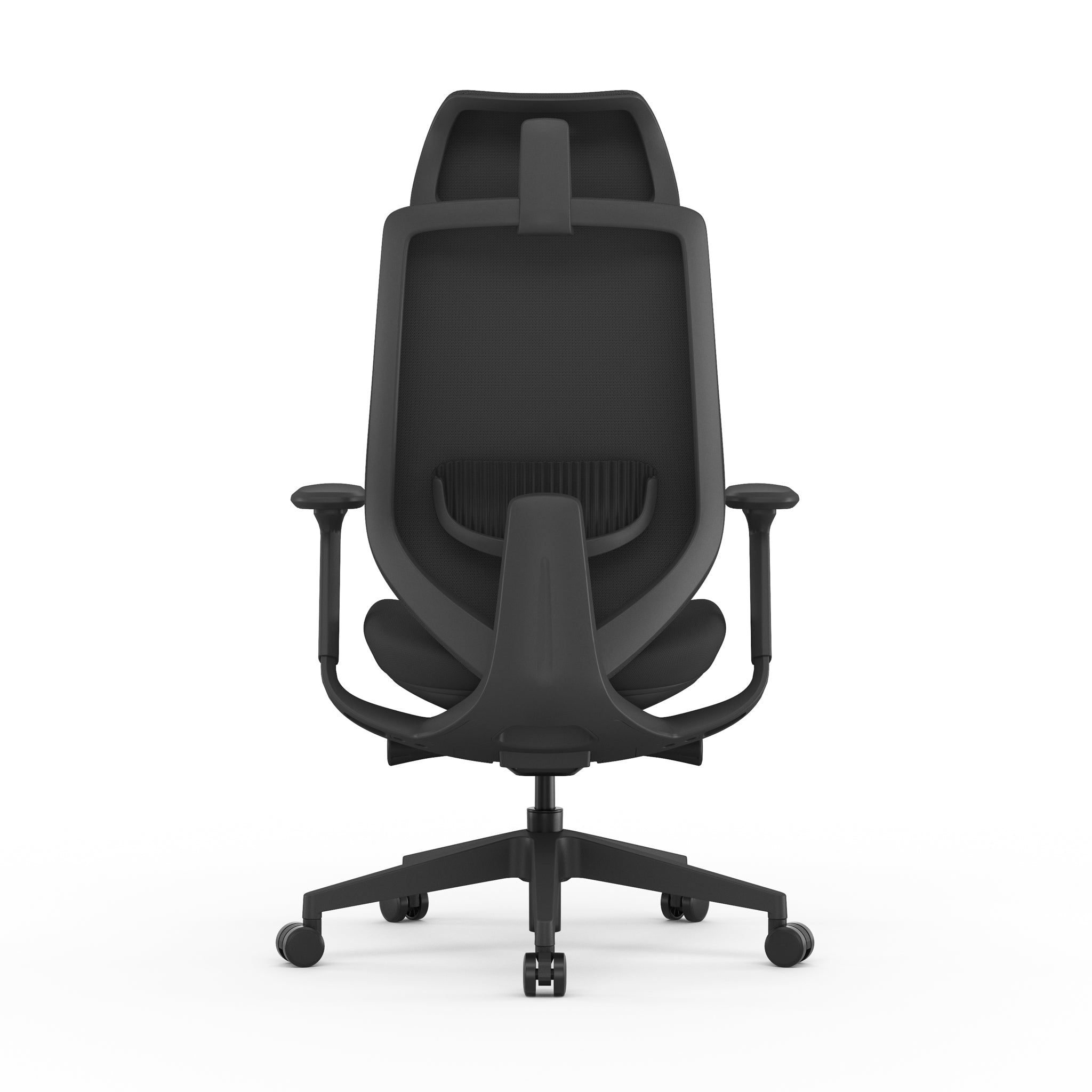 COC12625-AV Mesh Office Chair - Full Black with Headrest
