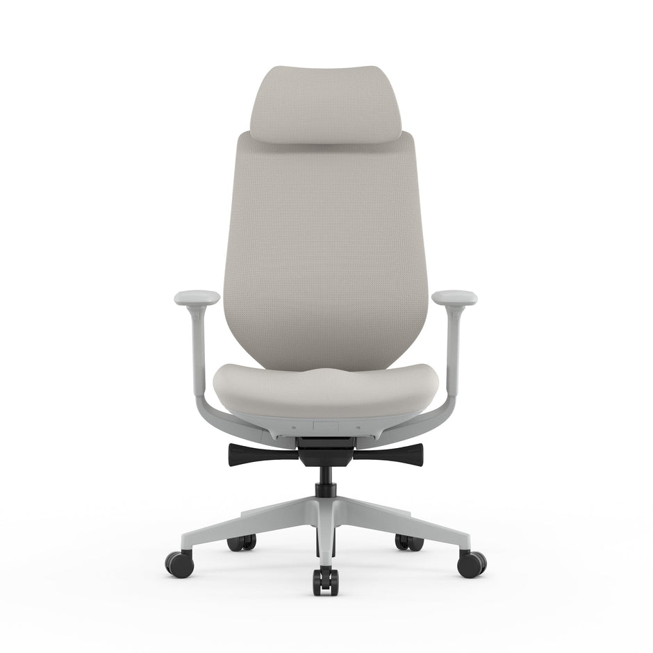 COC12626-AV Mesh Office Chair - Light Grey with Headrest