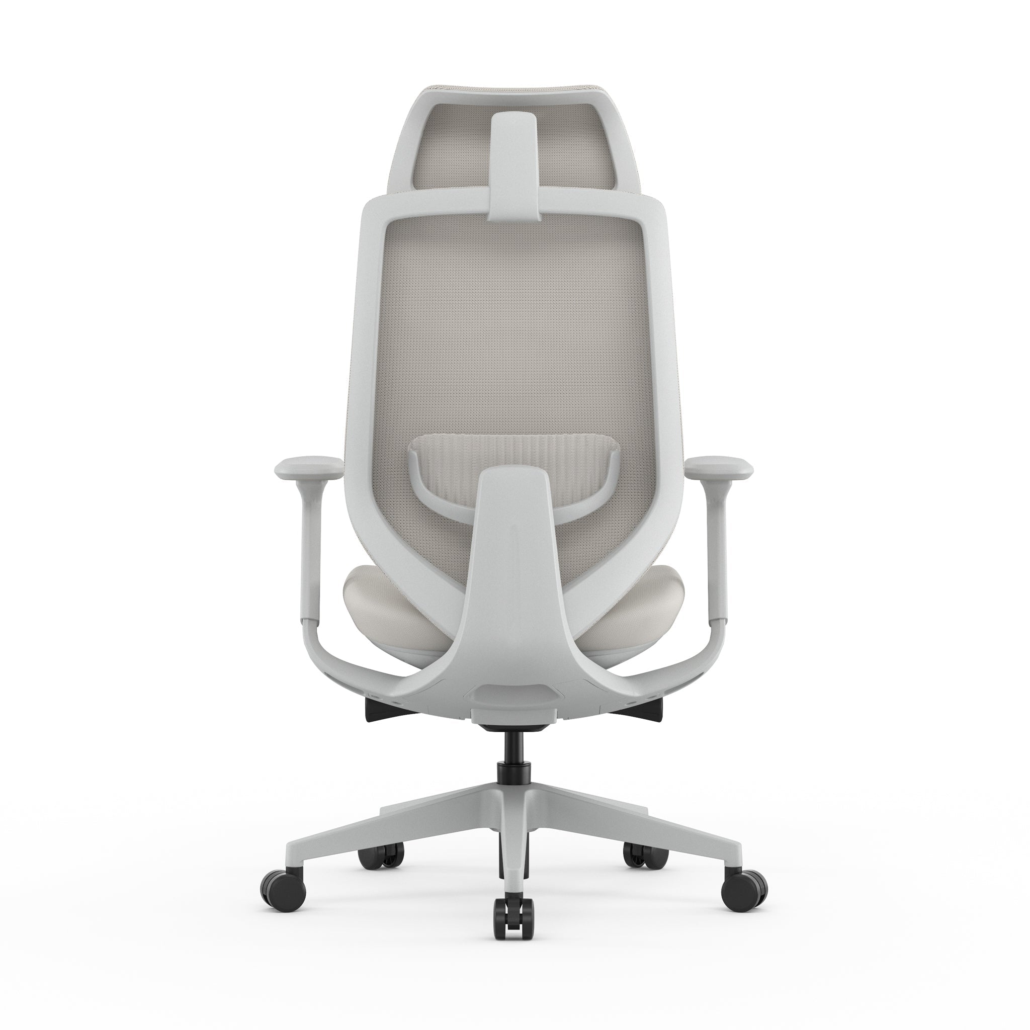 COC12626-AV Mesh Office Chair - Light Grey with Headrest