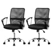 Artiss 2x Mesh Office Chair Mid Back Black