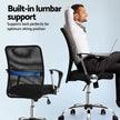 Artiss 2x Mesh Office Chair Mid Back Black