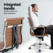 Artiss Office Chair Conference Chairs PU Leather Mid Back Brown