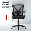 Artiss 2x Mesh Office Chair Mid Back Black