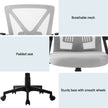 Artiss 2x Mesh Office Chair Mid Back Grey