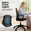 Artiss Ergonomic Office Chair Mesh Computer Desk Chairs with Lumbar Support, Height Adjustment Swivel Chair Mid Back for Home Office Study, Black