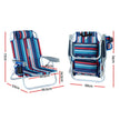 Gardeon Outdoor Chairs Beach Chair Backpack Cooler Storage Lightweight Fishing Blue