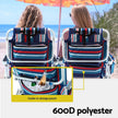 Gardeon Outdoor Chairs Beach Chair Backpack Cooler Storage Lightweight Fishing Blue